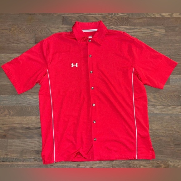 Under Armour Other - Under Armour Red Button-Front Casual Polo Shirt